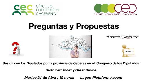 CEC organiza un encuentro con los Diputados por la provincia de Cáceres en el Congreso de los Diputados. 